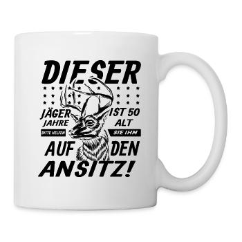 Geschenk zum 50 Geburtstag für Jäger - Tasse - Weiß - Rechts