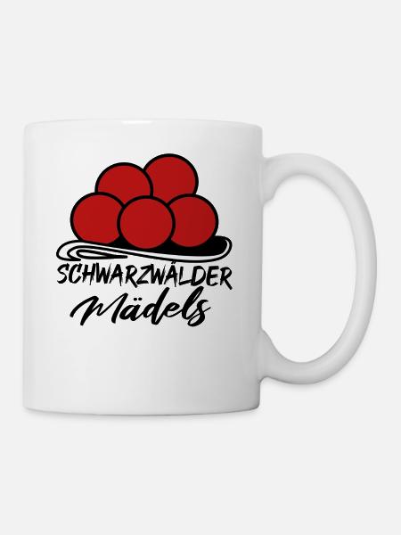 Schwarzwald Mädels Heimat Bollenhut Kuckuck - Tasse - Weiß