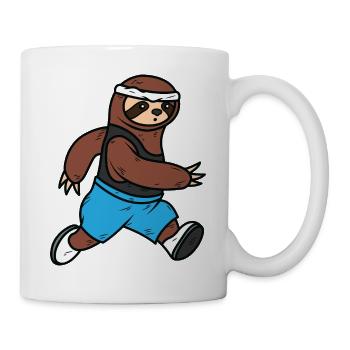 Sloth Running Laufendes Faultier Sportler - Tasse - Weiß - Rechts