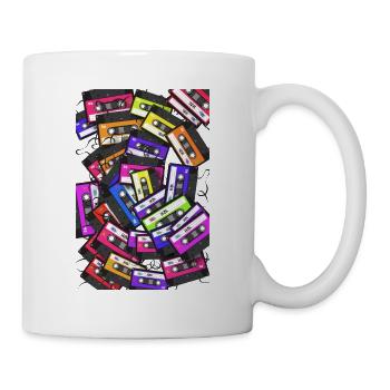 Années 80 Années 90 Retro Music Cassette Mixtape Cassette - Mug blanc - blanc - Droite