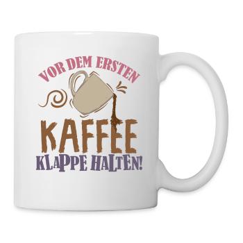 Coffee saying Before the first coffee, shut up - Mug - white - Right