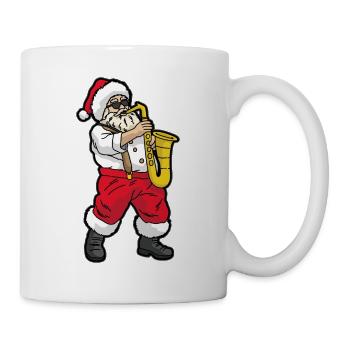 Saxophone player Santa Claus Saxophone - Mug - white - Right