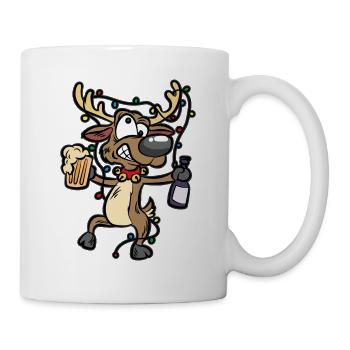 renne ivre - Mug blanc - blanc - Droite