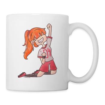 Soccer girl goal success winner team gift - Mug - white - Right