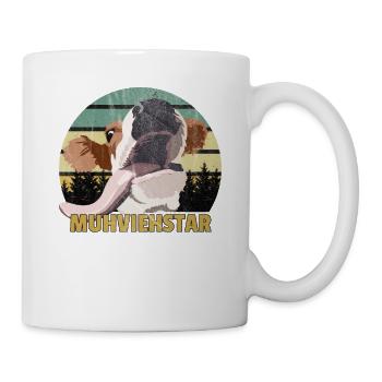 Muhviehstar Kuh Kühe Bauer Milchbauer vintage - Tasse - Weiß - Rechts