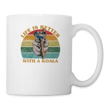 Cooler Koala mit Sonnenbrille & Spruch für Fans - Tasse - Weiß - Rechts