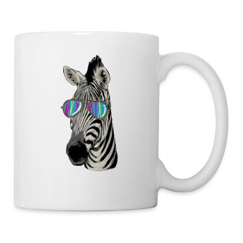 Zebra mit Sonnenbrille als Geschenk für Kids - Tasse - Weiß - Rechts