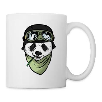 Panda bear pilot Panda hobby aviator for pilots - Mug - white - Right