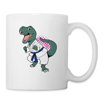 T Rex Karate Arts Martiaux Dino Dinosaure Combattant - Mug blanc - blanc - Droite