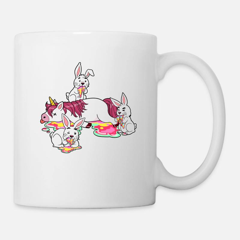 Brunch de lapin de lapin coloré licorne - Mug blanc - blanc