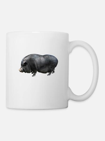 Hängebauchschwein Schweinchen - Tasse - Weiß