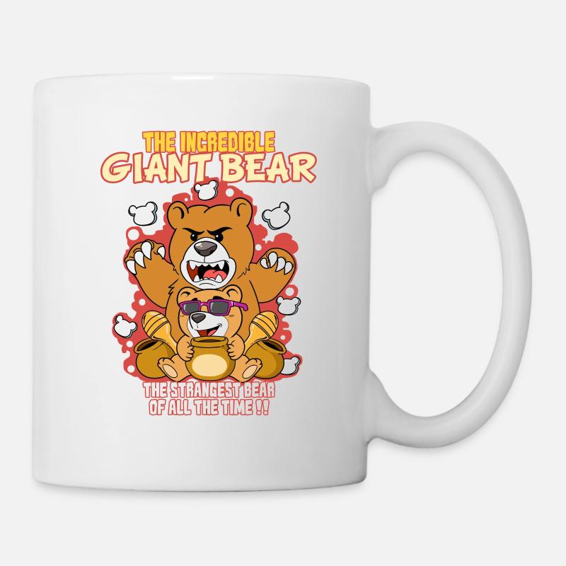 Ours ours brun ours en peluche - Mug blanc - blanc