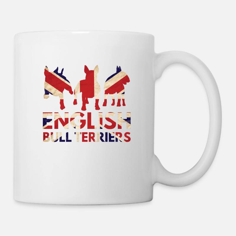 Englische Bullterrier Union Jack - Tasse - Weiß