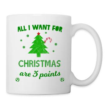 Weihnachten Fußball 3 Punkte Geschenk lustig - Tasse - Weiß - Rechts