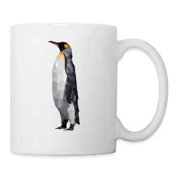 Polygon Pinguin Tier Design - Tasse - Weiß - Rechts