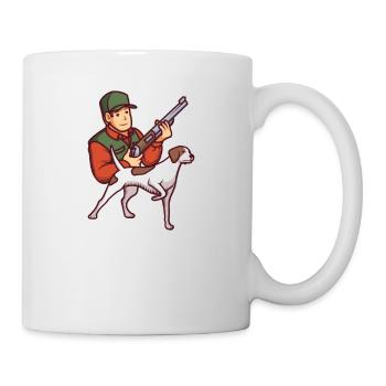 Hunting Hunter Hunting Dog Dog Shotgun Gift - Mug - white - Right