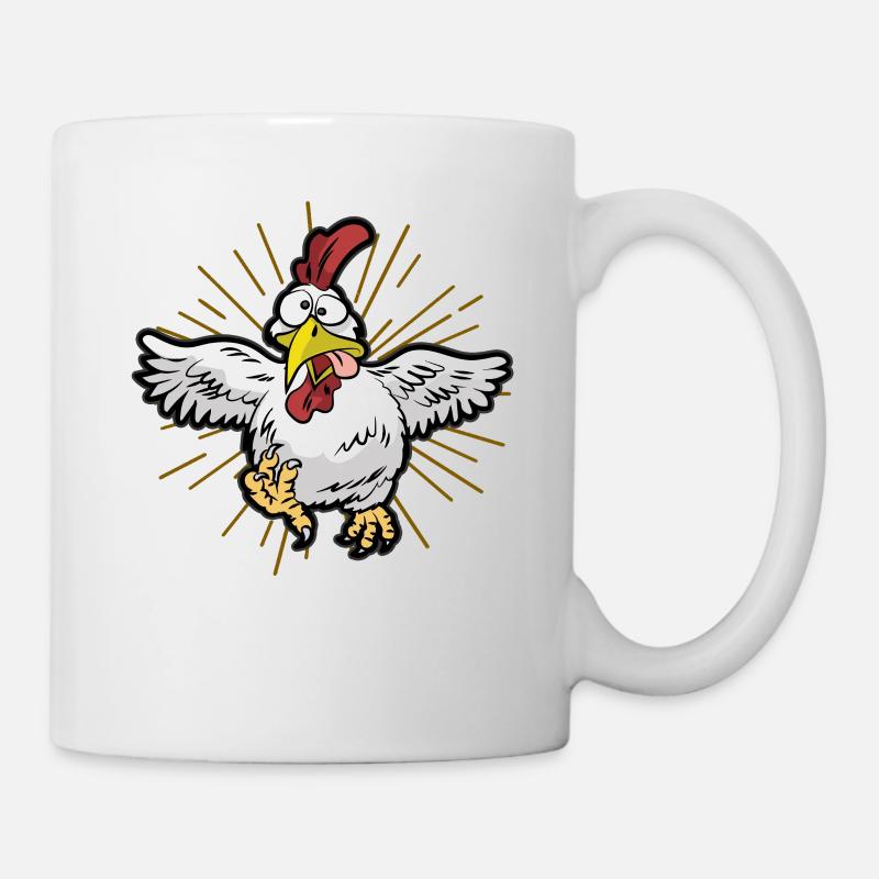 verrücktes Huhn - Tasse - Weiß