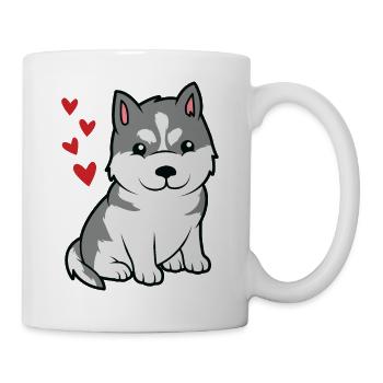 little cute baby husky - Mug - white - Right