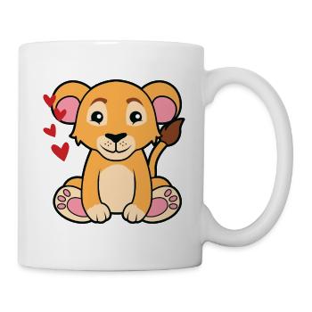 little cute baby lioness - Mug - white - Right