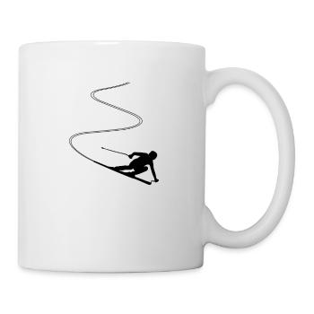 Skieur, ski, sports d'hiver - Mug blanc - blanc - Droite
