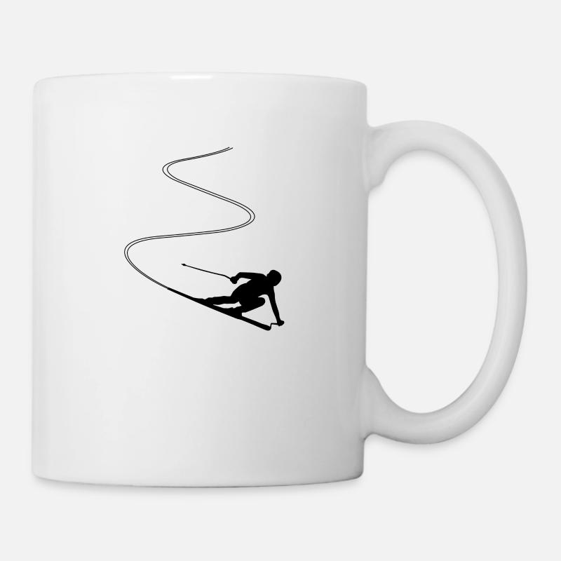 Skieur, ski, sports d'hiver - Mug blanc - blanc