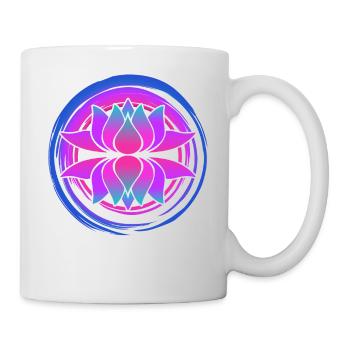 Yoga clothing lotus flower gift - Mug - white - Right