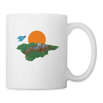 PolyFighter Gaming Gamer Zocken Retro T Shirt - Tasse - Weiß - Rechts