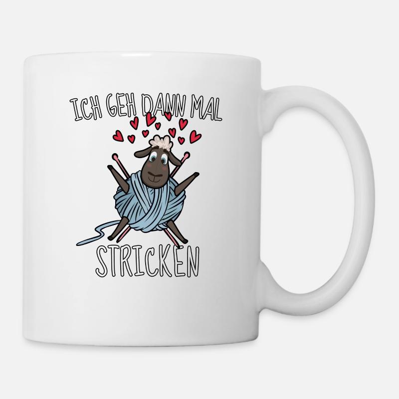 Lustiger Nähen & Näherin Stricken Spruch Geschenk - Tasse - Weiß