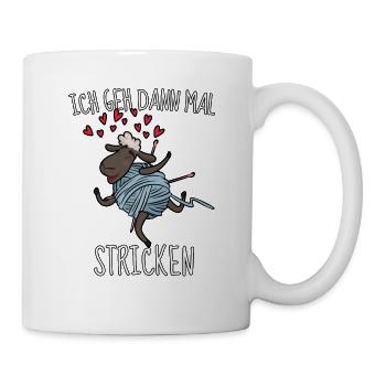Lustiger Nähen & Näherin Stricken Spruch Geschenk - Tasse - Weiß - Rechts