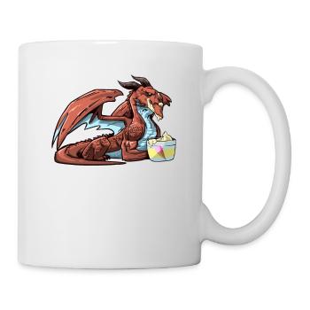 Grand dragon diabolique aime la glace - Mug blanc - blanc - Droite