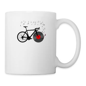 Rennrad Schallplattenspieler und Musiknoten - Tasse - Weiß - Rechts