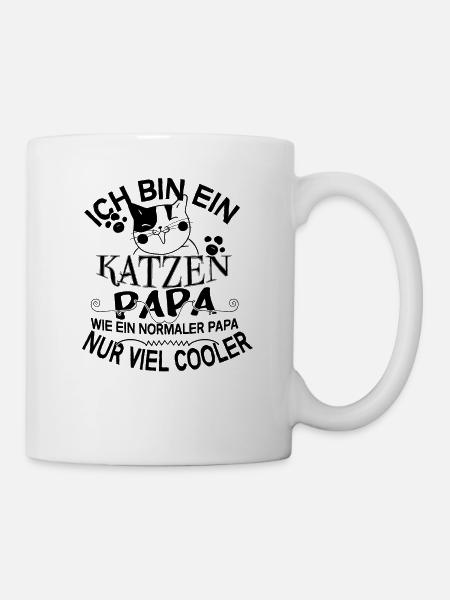 Katze – Shirt Katzenpapa Lieblingstier Geschenk - Tasse - Weiß