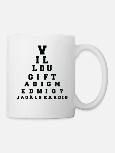 Willst du mich Heiraten Heiratsantrag schwedisch - Tasse - Weiß
