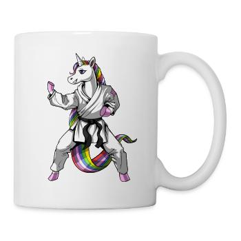 Einhorn Mädchen Karate - Tasse - Weiß - Rechts