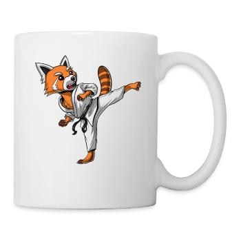 Roter Panda Bär Karate Ninja - Tasse - Weiß - Rechts