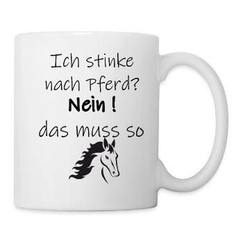 pferd stink - Tasse - Weiß - Rechts