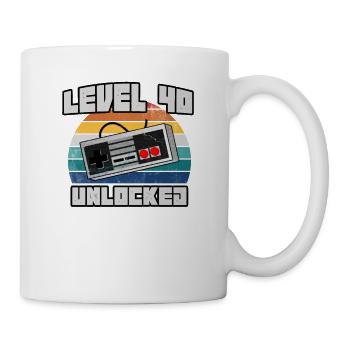 Level 40 Unlocked 40th birthday gift idea - Mug - white - Right
