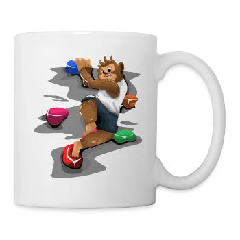 Affe klettert an einer Wand - Tasse - Weiß - Rechts