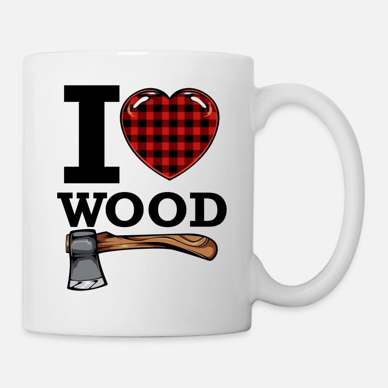 J'aime le cadeau cool de bûcheron - Mug blanc - blanc