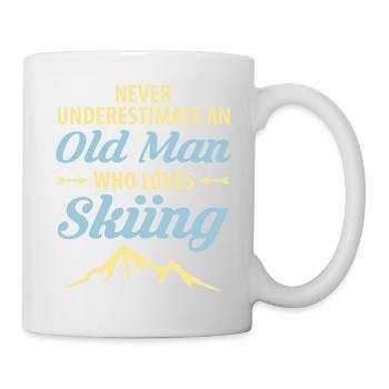 Never Underestimate An Old Man Who Loves Skiing - Mug - white - Right