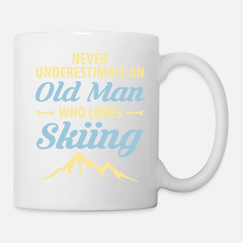 Never Underestimate An Old Man Who Loves Skiing - Mug - white