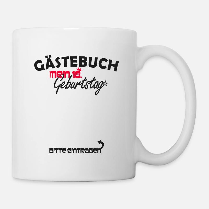 18. Geburtstag Gästeliste - Tasse - Weiß