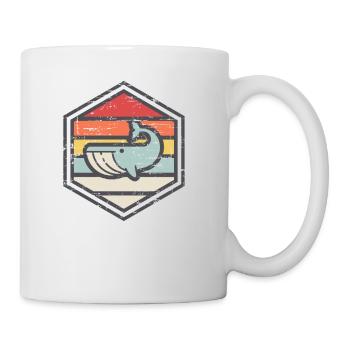 Retro Badge Whale Light - Mug - white - Right