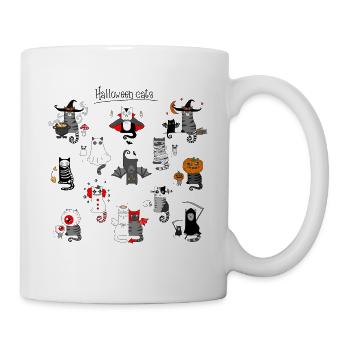 Chat amoureux de chat - Mug blanc - blanc - Droite