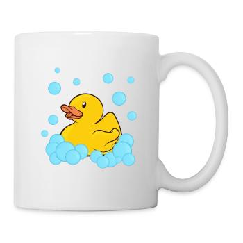 Badeente Gummiente - Tasse - Weiß - Rechts