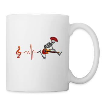 Rockn Roll Note mit Skelett und Gitarre Geschenk - Tasse - Weiß - Rechts