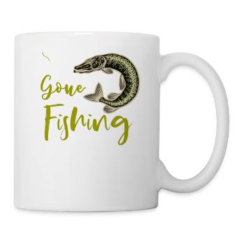 La pêche est partie - hameçon, brochet - Mug blanc - blanc - Droite