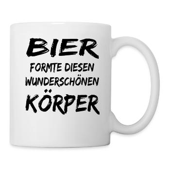 Bier formte diesen Körper Bier Shirt - Tasse - Weiß - Rechts