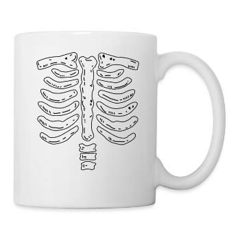 Bone Skeleton Halloween Costume - Mug - white - Right