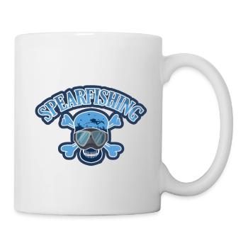 Skelett Taucherbrille Speerfischer Geschenk Jäger - Tasse - Weiß - Rechts